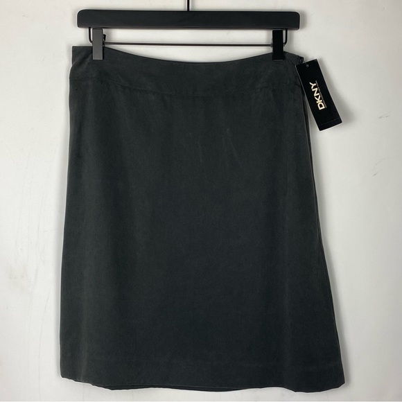 DKNY Mini Skirt Womens Size 4 Black Zipper Pockets A-Line Ladies Skirt MSRP $225 - Picture 2 of 12